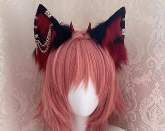 Lolita Wolf Ear Headband, Halloween Vampire Beast Ear Hairpiece, Cosplay Prop, Animal Costume Headpiece Fox Ears Furry Suit Cosplay