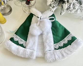 Emerald Pretty Cat Dog Princess Cloak, Retro Pet Cloak, Kitty Puppy Cape, Winter Warm Pet Clothing, Pet Costume Cloak, Gift for Pet