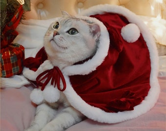 Pretty Princess Cat Cloak Velvet, Kitty Cape, Puppy Cape, Winter Warm Pet Clothing, Pet Costumes, Gift for Pet