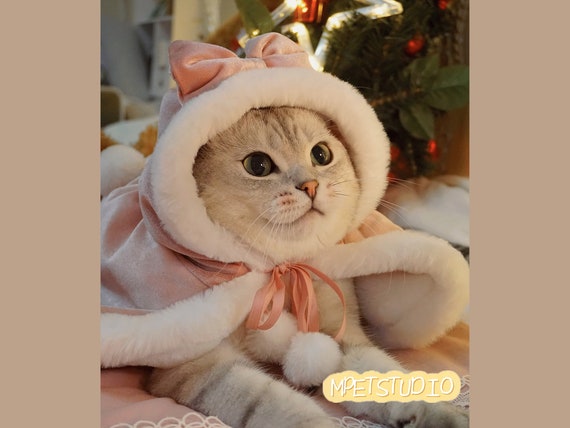 Gna Belle Cute Cat Dog Cloak Plush Pet Cloak Kitty Cape 