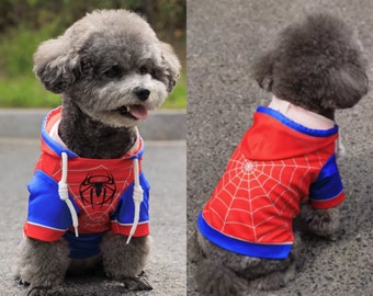 Halloween Cat and Dog Costume: Spider-Man Pet Cosplay Hoodie,Cosplay Photoshoot, Halloween Gift for Pet,Pet Clothing,Pet Costume,Pet Supply