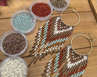 SOLSTICE FIRE  Rustic jewelry, long fringe, gift ideas, boho chic , fringe,