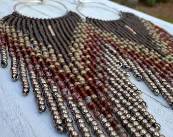 HERMOINE   Made-to-order — Rustic jewelry, long fringe, gift ideas, boho chic, rare find, fringe, bohostyle, fringe earrings, bohemian jewel