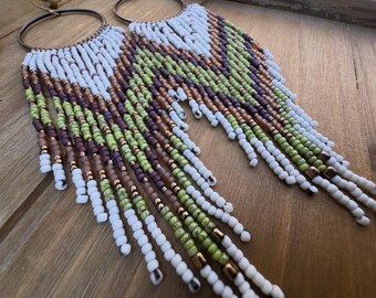 ASTRAEA  Rustic fringe beaded earrings