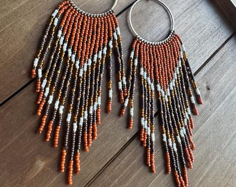 PHOENIX beaded fringe hoops.