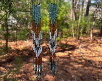 LAVERNA    fringe earrings, bohostyle, beaded fringe, long earrings, bohemian, spring, summer, beaded jewelry
