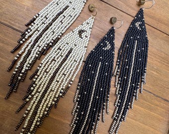 MIDNIGHT MOON Rustic jewelry, long fringe, gift ideas, boho chic, rare find, fringe, bohostyle, ,