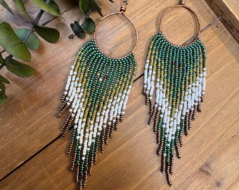 ARTEMIS  Rustic jewelry, long fringe, gift ideas, boho chic , fringe,