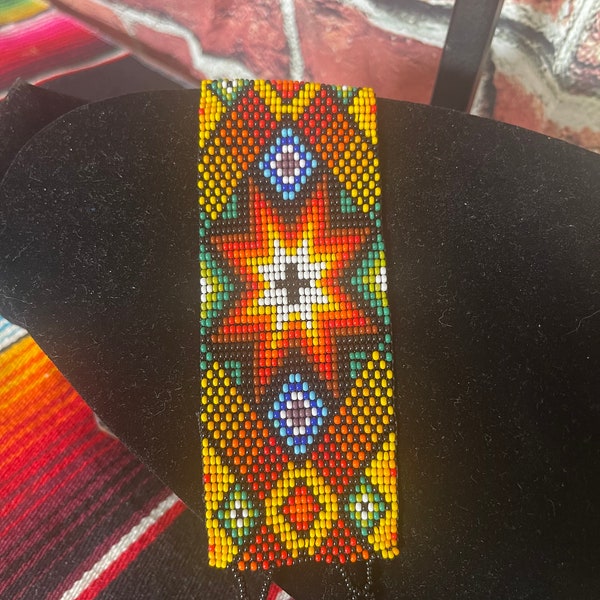 HANDMADE HUICHOL CHAQUIRA Bracelet, Colorful Attractive Carefully Handmade Bracelet, Chaquira Jewelry, Traditional Mexican Jewely, Joyeria