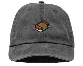 Spam Musubi Embroidered Dad Hat | Hawaiian Food | Musubi Cap | Baseball Cap | Food Hat | Birthday Gift | Gift For Him | Gift For Her