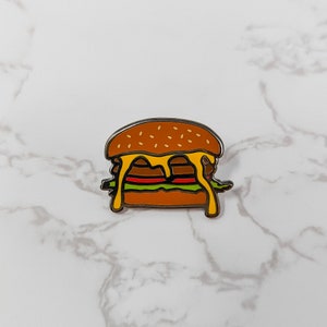 Cheeseburger Enamel Pin: Food Pin - Etsy