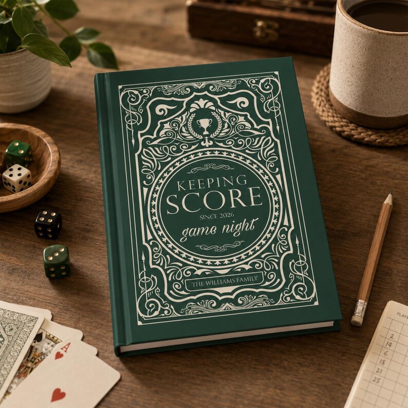 Personalized Game Night Score Book Keeping Score Journal, Custom Couples Board Game Tracker image 8