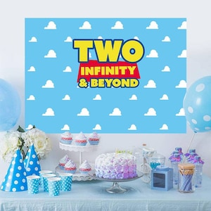 Blue Sky Two Infinity and Beyond Theme Birthday Party Decoration Decor Banner