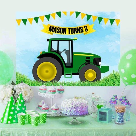 Décoration De Fête D'anniversaire à Thème De Ferme, Style Tracteur De Ferme, Drapeau à Tirer, Décoration De Fond, Tissu De Fond De Décoration De Lieu