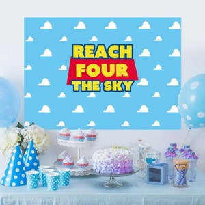 Blue Sky Reach Four The Sky Theme Birthday Party Decoration Decor Banner