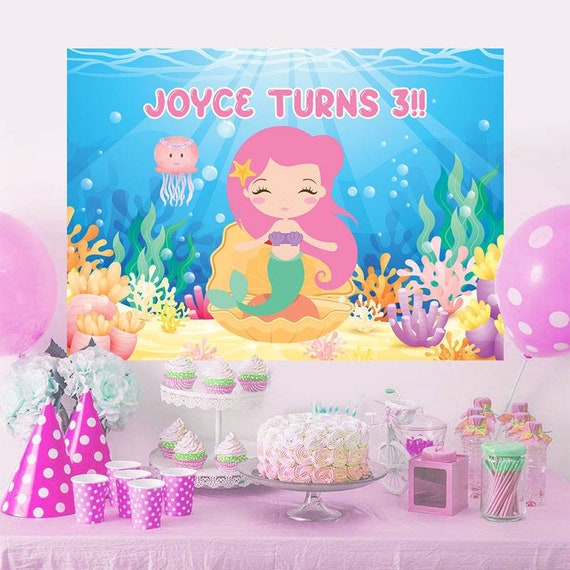Buy Mermaid Underwater Theme Birthday Party Decoration Decor Banner Online  in India 