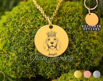 Collana Beagle King e Queen • Collana personalizzata • Beagle Royal • Regali per lei • Regali per lui