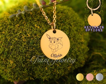 Eevee Necklace • Eeveelution • Personalized Necklace • Eevee Pendant • Gifts For Kids • Birthday Gifts • Gifts For Her