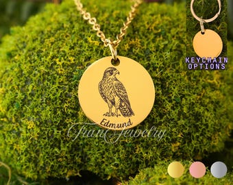 Falken Halskette • Falke Vogel Anhänger • Personalisierte Halskette • Geschenke für Kinder • Geburtstagsgeschenke • Geschenke für Ihn • Geschenke Für Sie