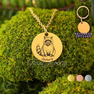 Raccoon Necklace • Raccoon Pendant • Personalized Necklace • Gifts For Kids • Birthday Gifts • Gifts For Her • Gifts For Him