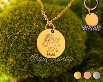 Sylveon Necklace • Sylveon Pendant • Eeveelution • Nameplate Necklace • Engraved Necklace • Gifts For Kids • Birthday Gifts • Gifts For Her
