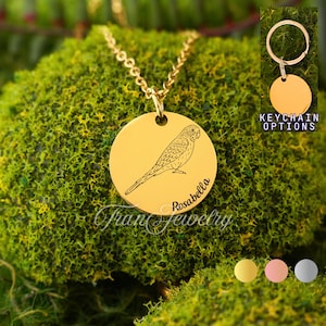 Parakeet Necklace • Bird Pendant • Personalized Necklace • Gifts For Kids • Gift For Girls • Birthday Gifts • Gifts For Her • Gifts For Him