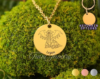 Giratina Halskette • Personalisierte Halskette • Personalisierte Giratina Anhänger • Geschenk für Kinder • Geburtstagsgeschenke • Geschenke für sie