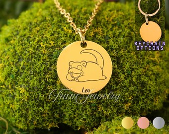 Slowpoke Necklace • Personalized Necklace • Custom Engraved Slowpoke Pendant • Gift For Kids • Birthday Gifts • Gifts For Her