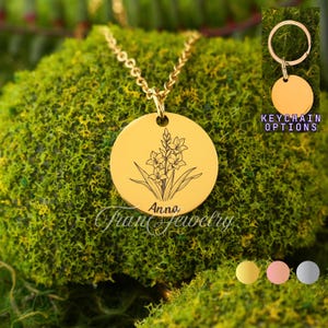 Gladiolus Necklace For Women And Girls • Personalized Necklace • Gladiolus Flower Jewelry • Birthday Gifts • Gifts For Kid • Gifts For Her