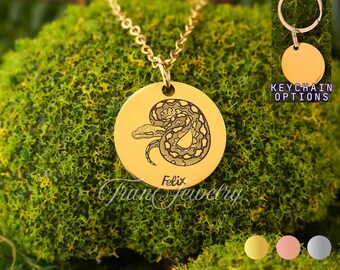 Reticulated Python Necklace • Python Pendant • Personalized Necklace • Gifts For Kids • Birthday Gifts • Gifts For Her • Gifts For Him