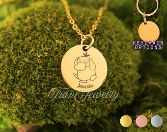 Psyduck Halskette • Psyduck Anhänger • Namenskette • Halskette mit Gravur • Geschenke für Kinder • Geburtstagsgeschenke • Geschenke für Sie
