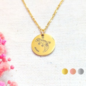 Collana con geco leopardo • Collana con nome • Collana con disco con nome • Collana incisa • Collana con targhetta • Regali per bambini