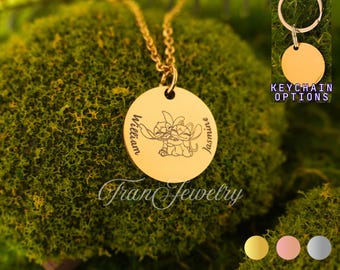 Angel And Stitch Necklace • Lilo And Stitch • Personalized Necklace • Gifts For Girls • Birthday Gifts • Gifts For Her