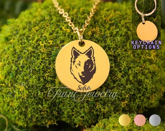 Wolf Name Necklace • Personalized Necklace • Gift For Girls • Gift For Kids • Birthday Gifts • Gifts For Her • Gifts For Him