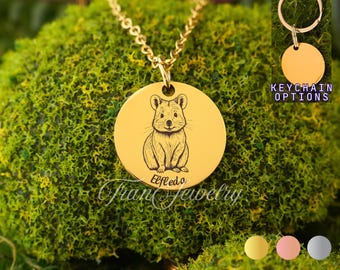 Quokka Necklace • Quokka Pendant • Personalized Necklace • Gifts For Kids • Birthday Gifts • Gifts For Her • Gifts For Him