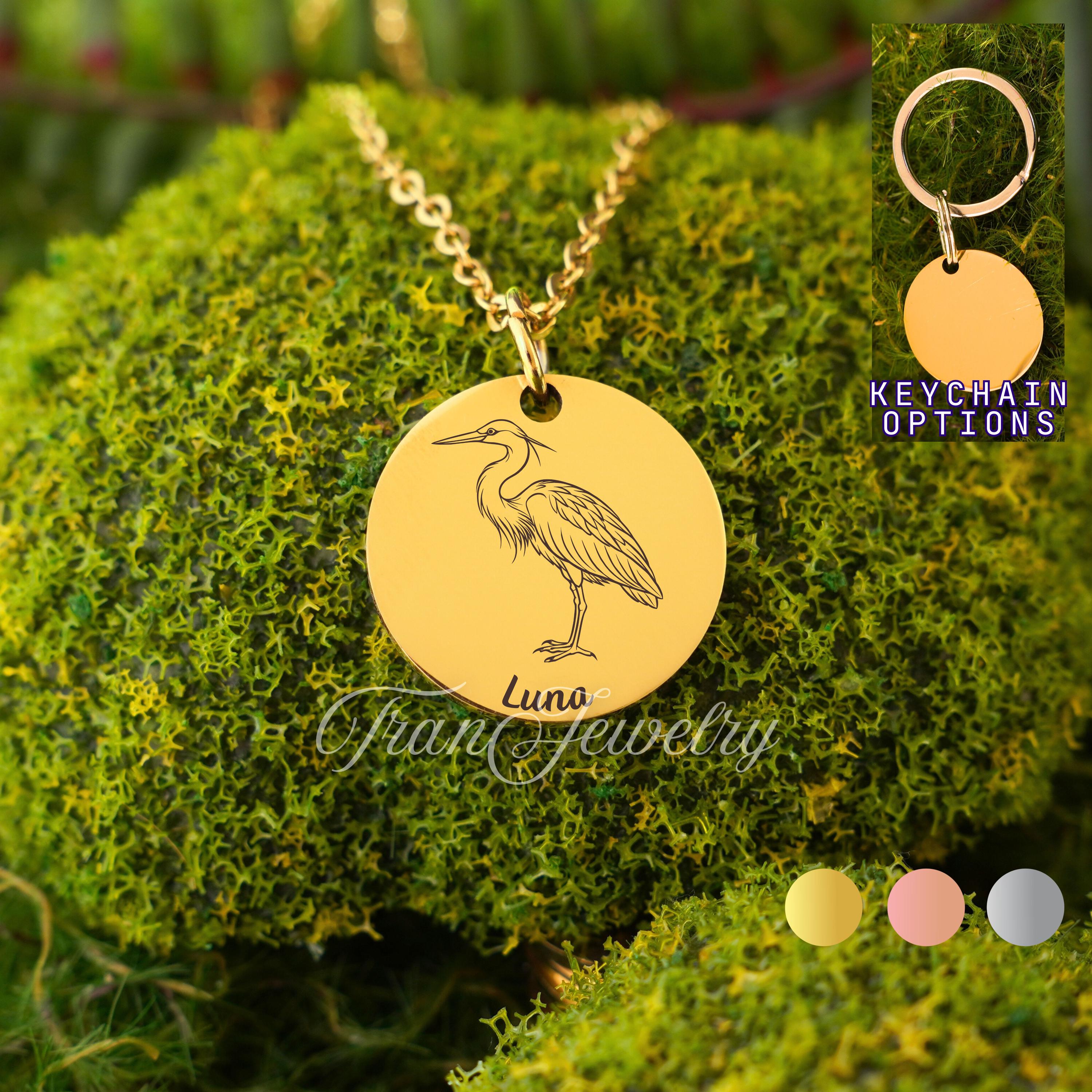 Heron Necklace • Bird Pendant • Personalized Necklace • Gift for