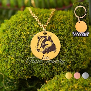 Badger Necklace • Badger Pendant • Personalized Necklace • Gifts For Kids • Birthday Gifts • Gifts For Her • Gifts For Him