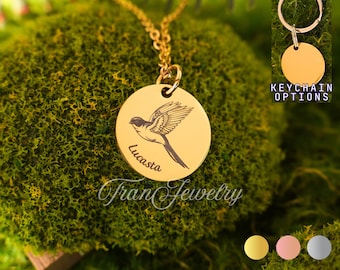 Rauchschwalbe • Vogel Anhänger • Personalisierte Halskette • Geschenke für Kinder • Geburtstagsgeschenke • Geschenke für Sie