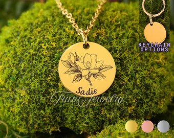 Magnolia Necklace For Women And Girls • Personalized Necklace • Magnolia Flower Jewelry • Birthday Gifts • Gifts For Her