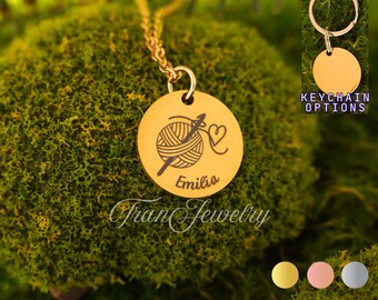 Crochet Lover Necklace • Crochet Pendant • Nameplate Necklace • Engraved Necklace • Gifts For Kids • Birthday Gifts • Gifts For Her