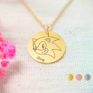 Cartoon Name Necklace • Game Necklace • Disc Necklace With Name • Nameplate Necklace • Engraved Necklace • Gifts For Kids