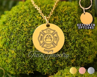 Feuerwehrmann Halskette für Männer • Personalisierte Halskette • Geburtstagsgeschenke • Geschenke für Ihn