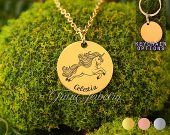 Collier licorne • Pendentif licorne • Collier personnalisé • Cadeaux pour enfants • Cadeaux pour elle • Idée cadeau d'anniversaire