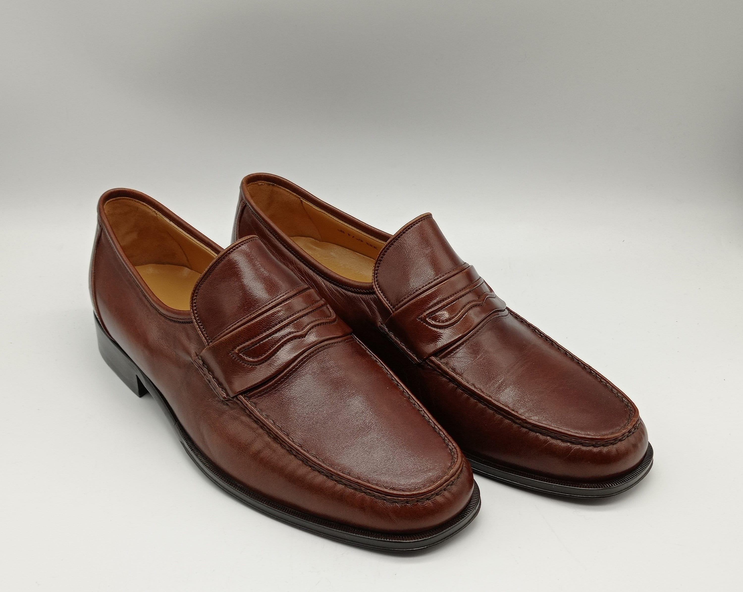 Vintage Bally Men's Loafers, Brown Leather Shoes, Classic Vintage Bally Men's Loafers, Brown Leather Shoes, Classic
