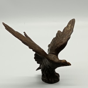Vintage Bronze Eagle Sculpture, Spread Wings Bird, Bronze Table/Shelf Decoration, Rare Collectors Bird, Golden Eagle