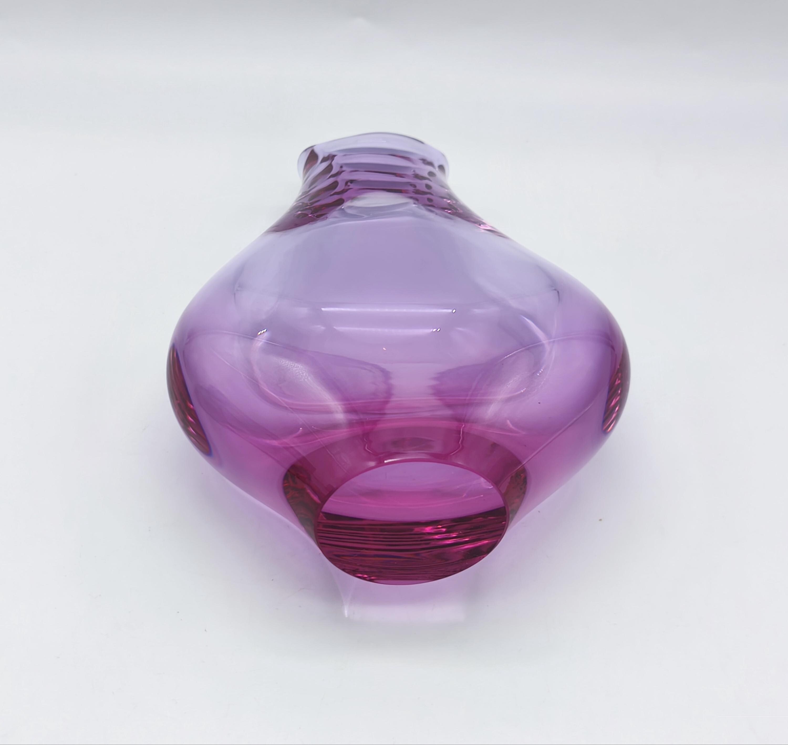Vintage Czech Art Glass Vase - Miloslav Klinger Style - Zelezny