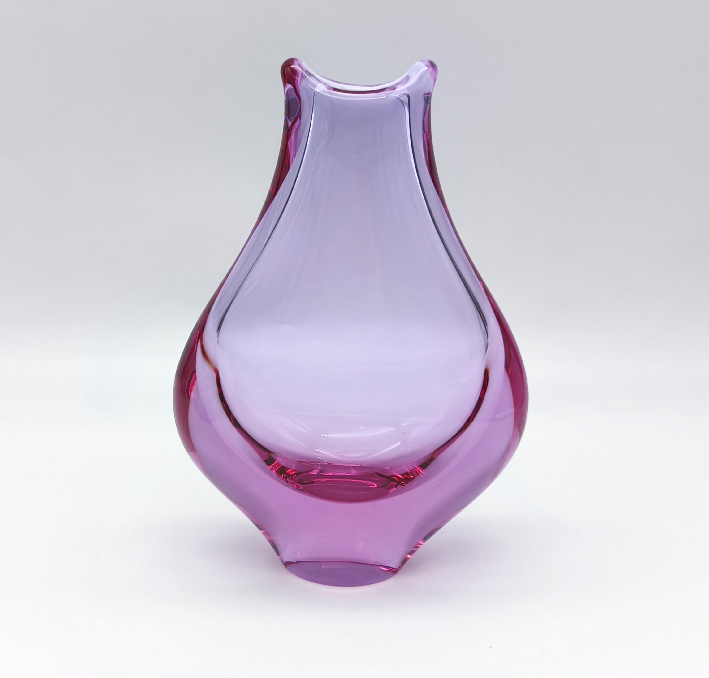 Vintage Czech Art Glass Vase - Miloslav Klinger Style - Zelezny