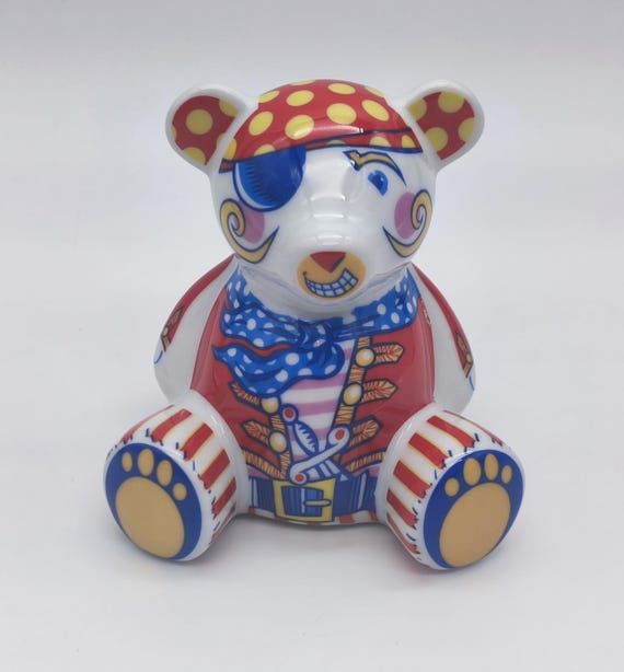 Ritzenhoff Pirate Teddy Bear Bank – Mini Ceramic Coin Bank by Tim