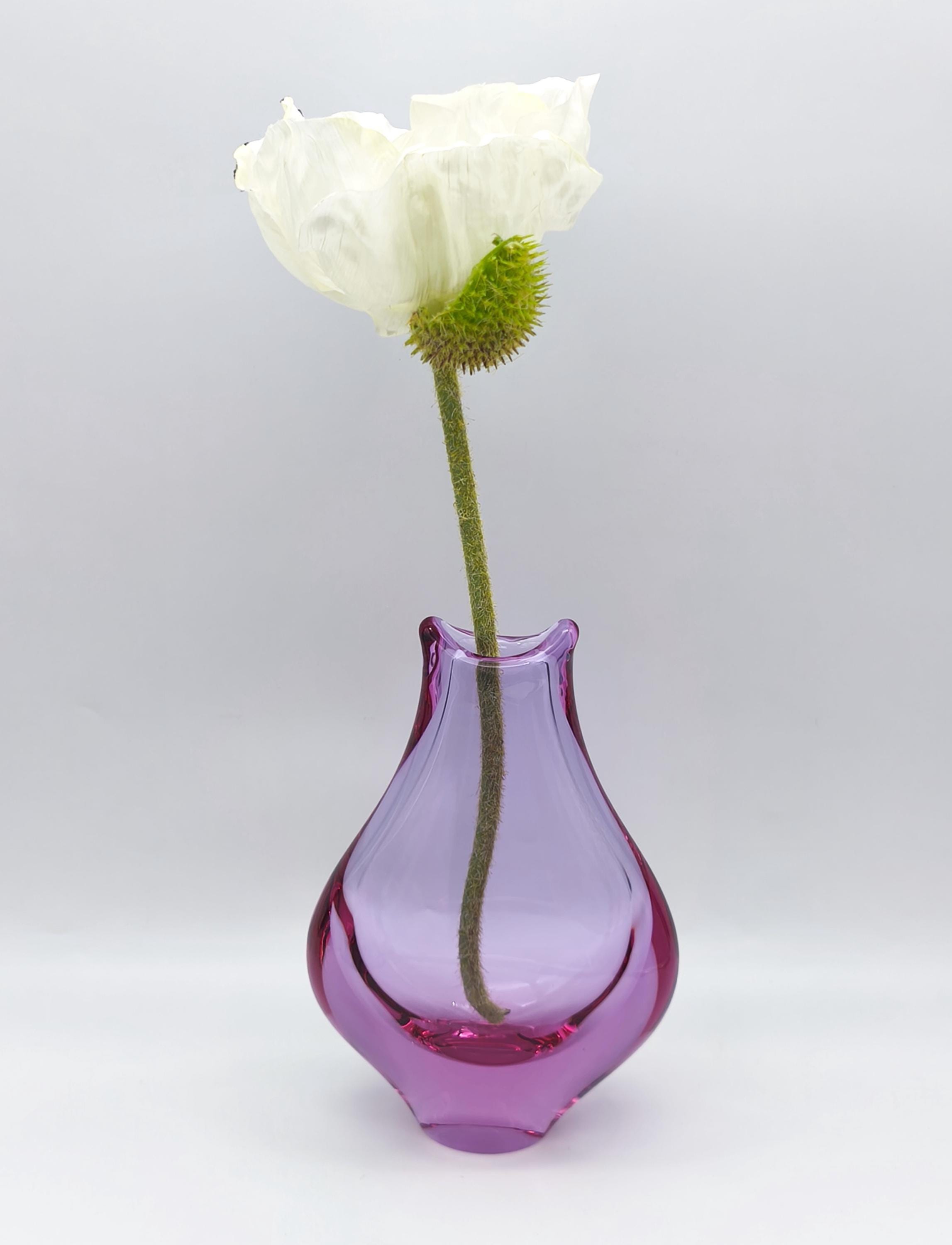 Vintage Czech Art Glass Vase - Miloslav Klinger Style - Zelezny