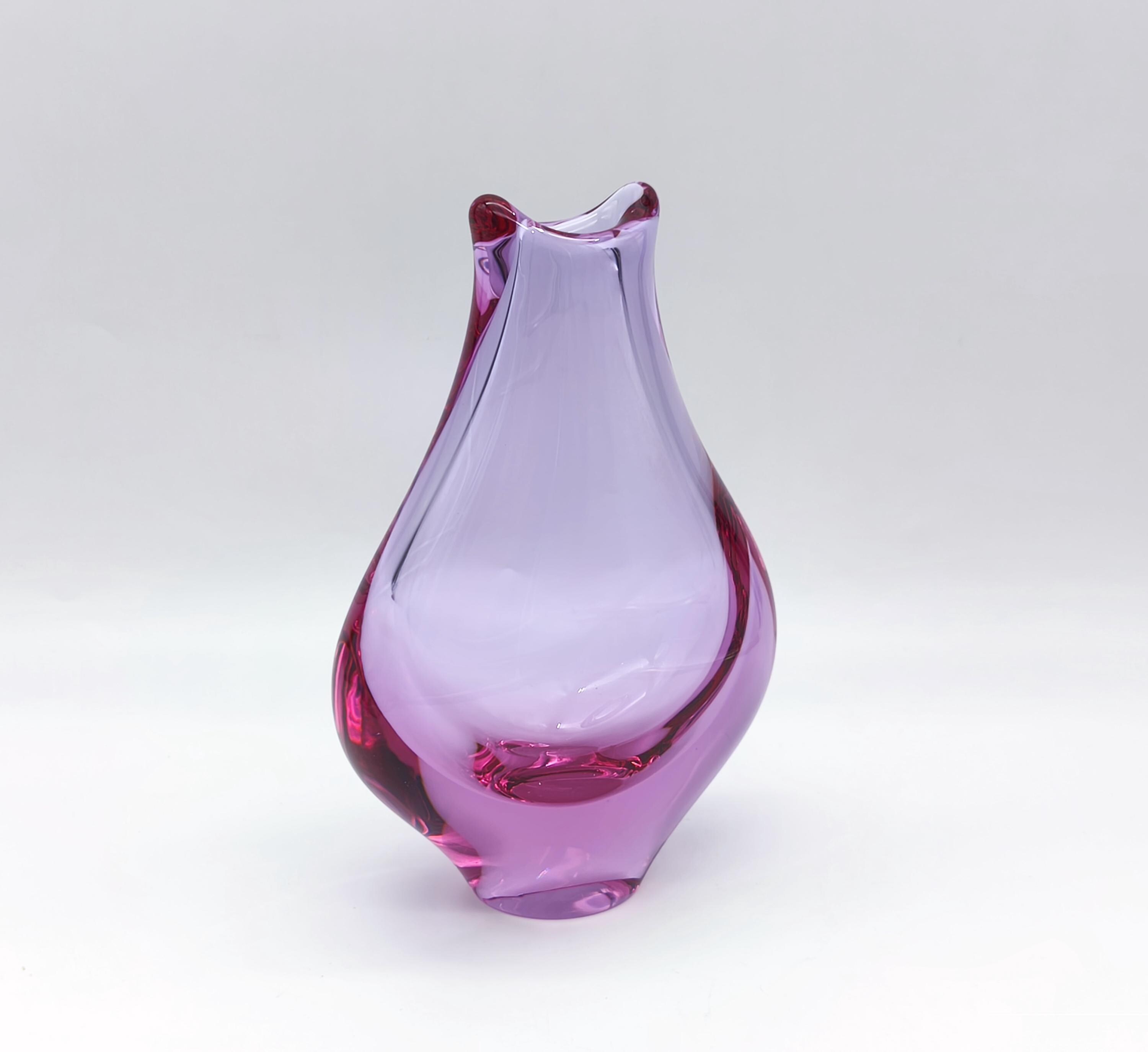 Vintage Czech Art Glass Vase - Miloslav Klinger Style - Zelezny